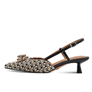 Tamaris Womens Decorative Black Multi Slingback Shoes