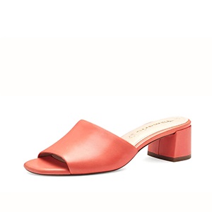 Tamaris Ladies Orange Leather Mules