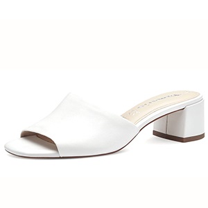 Tamaris Ladies White Leather Mules