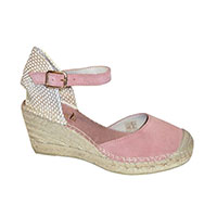 Vidorreta Women's Pink Suede Wedge Sandals