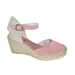 Vidorreta Women's Pink Suede Wedge Sandals 