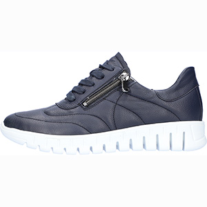 Waldlaufer Ladies Leather Lace Up's H-Birdy In Navy