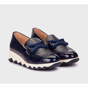 Wonders - Ladies Navy Patent Leather Loafers